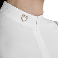 Polo de concurso feminina de manga comprida com fecho de correr Oxford bronzeado Rosa Polo de concurso feminina de manga comprida com fecho de correr Oxford bronzeado Rosa