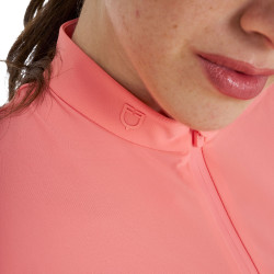 T-shirt de treino feminina em tecido técnico com microfuros Flor do deserto Rosa