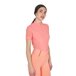 T-shirt de treino feminina em tecido técnico com microfuros Flor do deserto Rosa