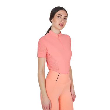 T-shirt de treino feminina em tecido técnico com microfuros Flor do deserto Rosa
