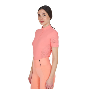 T-shirt de treino feminina em tecido técnico com microfuros Flor do deserto Rosa