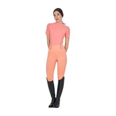 T-shirt de treino feminina em tecido técnico com microfuros Flor do deserto Rosa