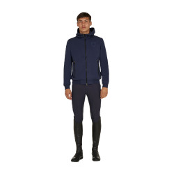 Moletom masculino com capuz ajustável e zíper Blazer marinho Azul-marinho