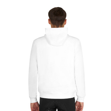 Moletom masculino com capuz ajustável e zíper Branco