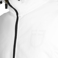 Moletom masculino com capuz ajustável e zíper Branco