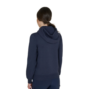 Moletom feminino com capuz ajustável e zíper Blazer marinho Azul-marinho