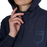 Moletom feminino com capuz ajustável e zíper Blazer marinho Azul-marinho