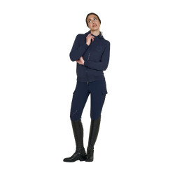 Moletom feminino com capuz ajustável e zíper Blazer marinho Azul-marinho