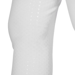 Calças femininas full grip de cintura alta com logótipo em strass Branco