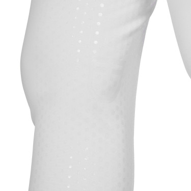 Calças femininas full grip de cintura alta com logótipo em strass Branco