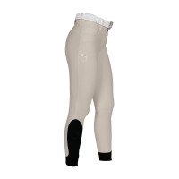 Calças femininas full grip de cintura alta com logótipo em strass Oxford bronzeado Rosa