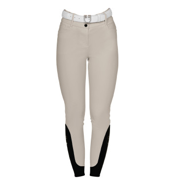 Calças femininas full grip de cintura alta com logótipo em strass Oxford bronzeado Rosa