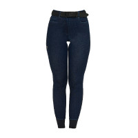 Calças femininas em tecido denim Denim azul