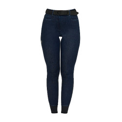 Calças femininas em tecido denim Denim azul
