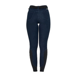 Calças femininas em tecido denim Denim azul