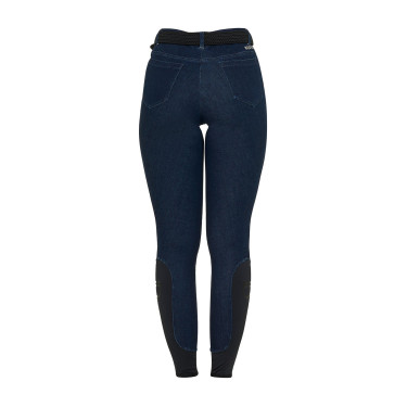 Calças femininas em tecido denim Denim azul