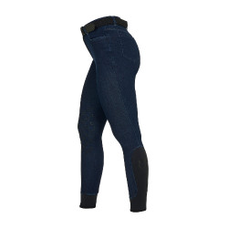 Calças femininas em tecido denim Denim azul