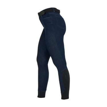 Calças femininas em tecido denim Denim azul
