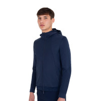 Camisola técnica masculina com capuz e inserções em micromalha Blazer marinho Azul-marinho