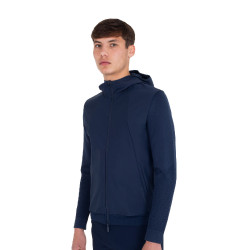 Camisola técnica masculina com capuz e inserções em micromalha Blazer marinho Azul-marinho