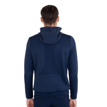 Camisola técnica masculina com capuz e inserções em micromalha Blazer marinho Azul-marinho
