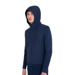 Camisola técnica masculina com capuz e inserções em micromalha Blazer marinho Azul-marinho