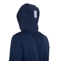 Camisola técnica masculina com capuz e inserções em micromalha Blazer marinho Azul-marinho