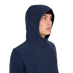 Camisola técnica masculina com capuz e inserções em micromalha Blazer marinho Azul-marinho