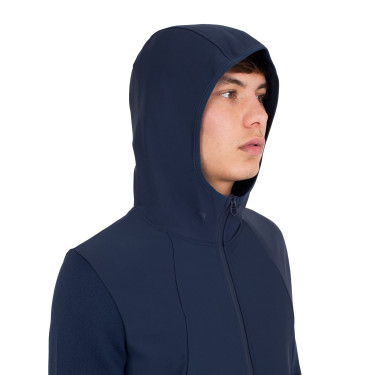 Camisola técnica masculina com capuz e inserções em micromalha Blazer marinho Azul-marinho