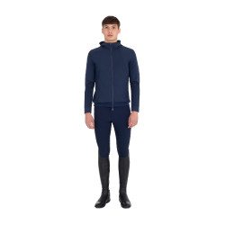 Camisola técnica masculina com capuz e inserções em micromalha Blazer marinho Azul-marinho