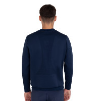 Camisola técnica masculina gola redonda com inserções em micro malha Blazer marinho Azul-marinho