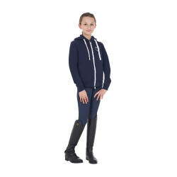 Moletom infantil unissex com capuz e zíper frontal Blazer marinho Azul-marinho