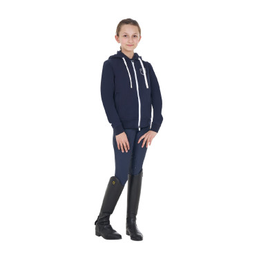 Moletom infantil unissex com capuz e zíper frontal Blazer marinho Azul-marinho
