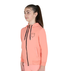 Moletom infantil unissex com capuz e zíper frontal Flor do deserto Rosa