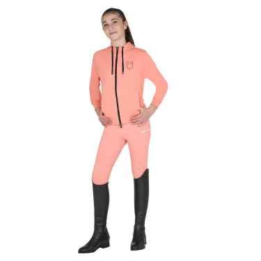 Moletom infantil unissex com capuz e zíper frontal Flor do deserto Rosa