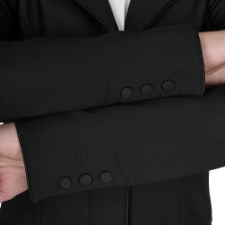 Casaco infantil unissex para concurso com zíper e botões Preto