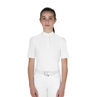 Polo de concurso infantil slim fit com botões Branco Polo de concurso infantil slim fit com botões Branco
