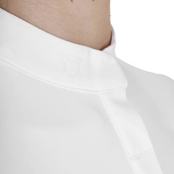 Polo de concurso infantil slim fit com botões Branco