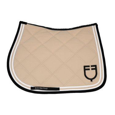 Sela de salto Double Stripes em tecido técnico Oxford castanho / preto Branco