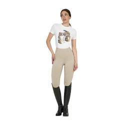 Camiseta feminina Horse Palm em algodão Branco