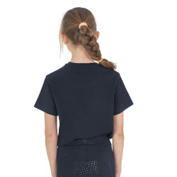 T-shirt infantil Horse Team em algodão Marinho Azul-marinho