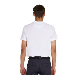 T-shirt básica masculina com inscrição no peito Branco