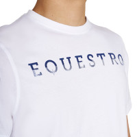 T-shirt básica masculina com inscrição no peito Branco