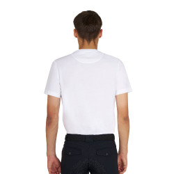 T-shirt básica homem com logótipo brilhante Branco / tomate cereja