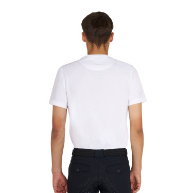 T-shirt básica homem com logótipo brilhante Branco / tomate cereja