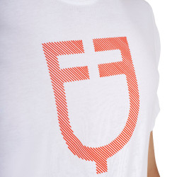 T-shirt básica homem com logótipo brilhante Branco / tomate cereja