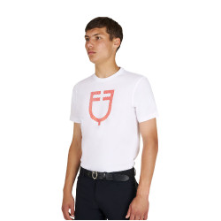 T-shirt básica homem com logótipo brilhante Branco / tomate cereja