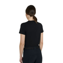 T-shirt feminina Strass em algodão Preto