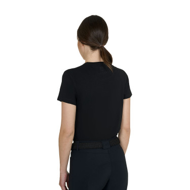 T-shirt feminina Strass em algodão Preto