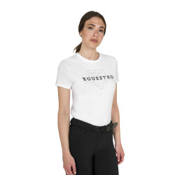 T-shirt feminina Elegant em algodão Branco